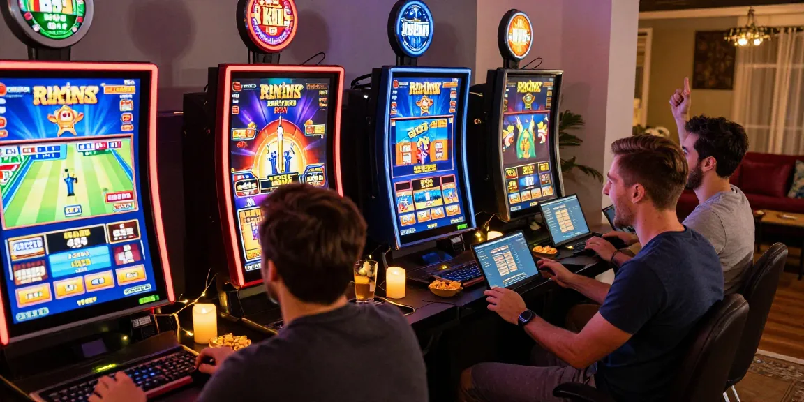 Players enjoying vegas 4d online slots in a cozy gaming setting, highlighting engagement and excitement.
