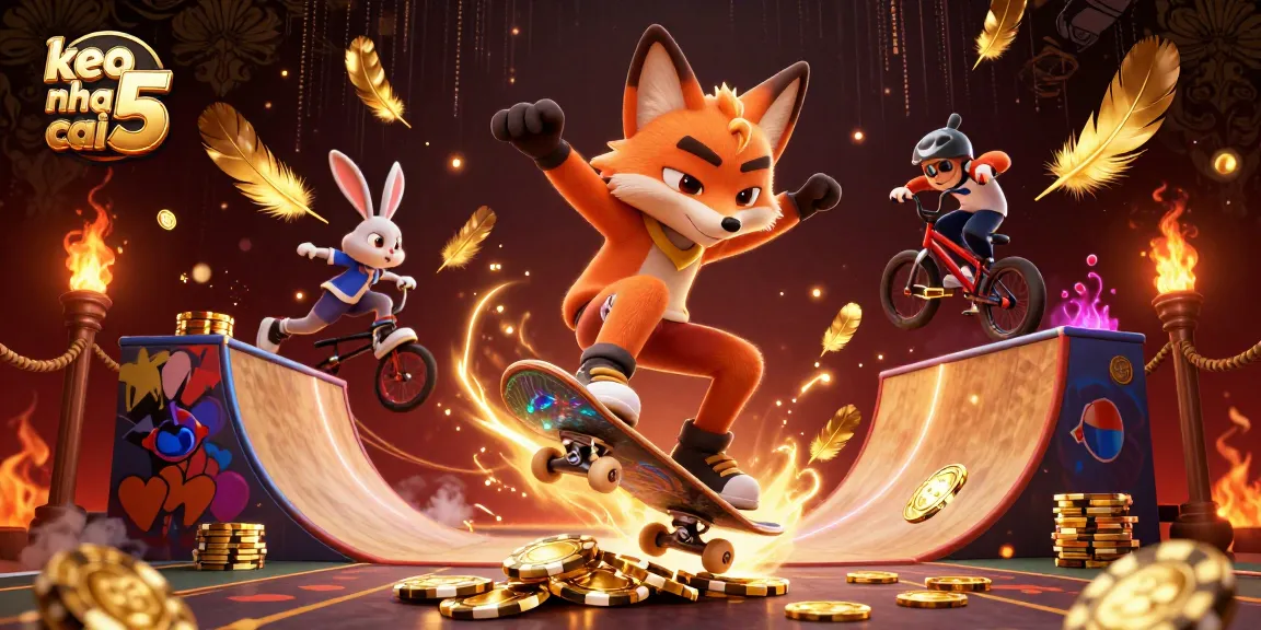 Bet on keo nha cai 5 with a vibrant 3D illustration showcasing action-packed sports betting elements.