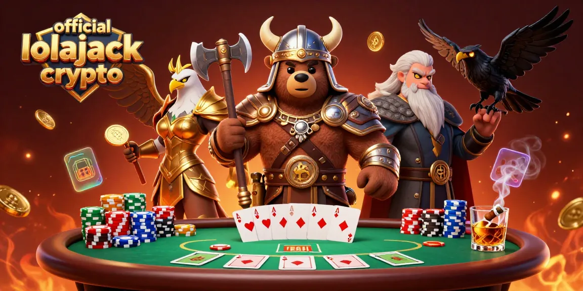 Engage with official lolajack crypto in an intense gaming scenario featuring a Viking berserker and Valkyrie eagle.