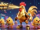 Xoilac bóng đá sports betting illustration showcasing a vibrant 3D scene of retro-futuristic characters and betting elements.