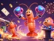 Engage in thrilling gameplay with link depo 5k as golden coins cascade around vibrant characters in a casino setting.